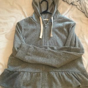 Grey Crop Top Zip Up Jacket